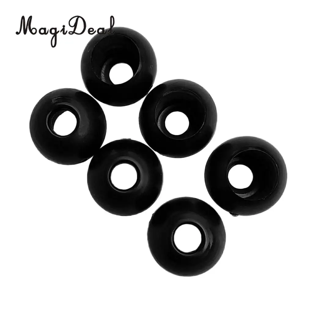 6 Pieces Marine Boat Elastic Shock Cord Rope Toggle Round Ball End Lock Stopper Black/White Kayaking Canoeing Rafting Accessory