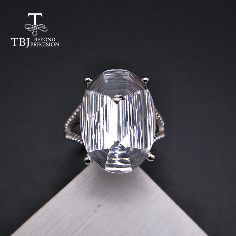 

TBJ,white quartz rings big size natural gemstone hand setting 925 sterling silver fashion design fine jewelry for girl nice gift