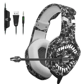 

ONIKUMA K1-B PRO Gaming Headset for Mobile Gaming Headset E-sports with Microphone Stereo Surround USB Headset for PC and Laptop