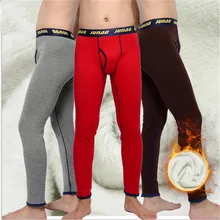 Мужское зимнее бархатное однотонное теплое термобелье из хлопка термо нижнее белье мужские кальсоны