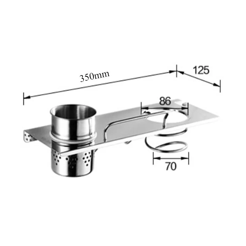 Adeeing Настенные Фен Rack комплект 35 см длиной Нержавеющая сталь гребень мяч для ванной фен стойки стены держатель Полка для хранения