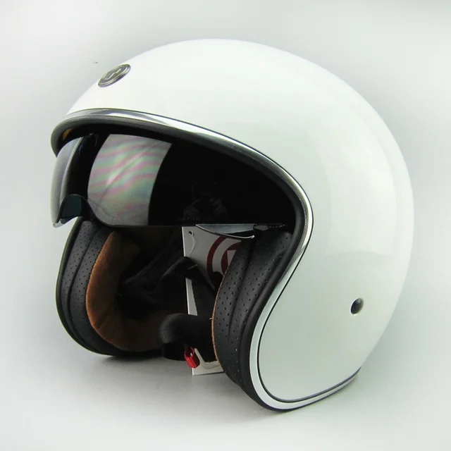 2016 Retro Style Orange 3/4 Motorcycle Helmets With Inner Smoke Len