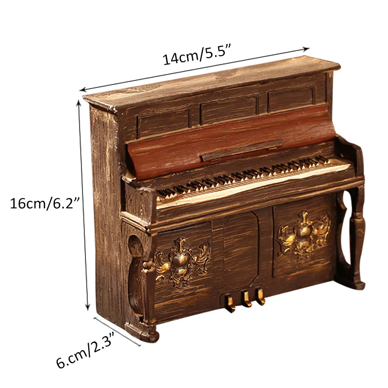 Креативная винтажная Статуэтка для фортепиано, украшение для дома, декор для стола, винтажное украшение для дома, аксессуары для офиса