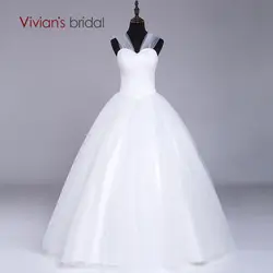 Vivian's Bridal простое белое Милое Свадебное платье бальное платье Pleat Свадебные платья vestido de noiva