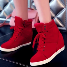 Spring Women Boots Faux Suede Leather Wedge Platform Boots Hidden Heel Shoes High Top Sneaker Casual Shoes for Woman Ankle Boot Spring Women Boots Faux Suede Leather Wedge Platform Boots Hidden Heel Shoes High Top Sneaker Casual Shoes for Woman Ankle Boot