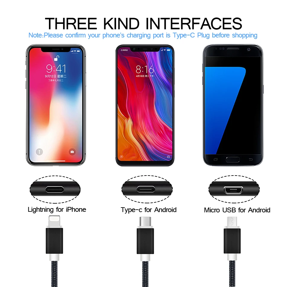 USB кабель для зарядки 2 м Тип C Samsung Galaxy A50 S10 S9 S8 Plus note 8 9 OnePlus 5 6 7 LG G6 G7 Thiq V40 Q9|Кабели