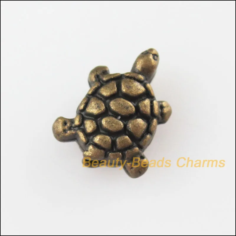 

20 New Animal Tortoise Charms Antiqued Bronze Tone Spacer Beads 8x10mm