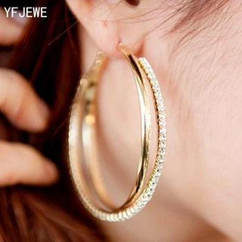 

YFJEWE New Big Round Hoop Earring For Women Wholesale Fashion Earrings Simple Pierced For Evening Party #E008