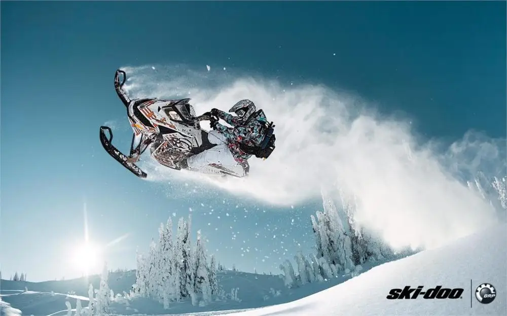 

Sports ski doo Ski Doo Freeride 137 w3 snowmobile Leap Forest Snow 4 Sizes Silk Fabric Canvas Poster Print