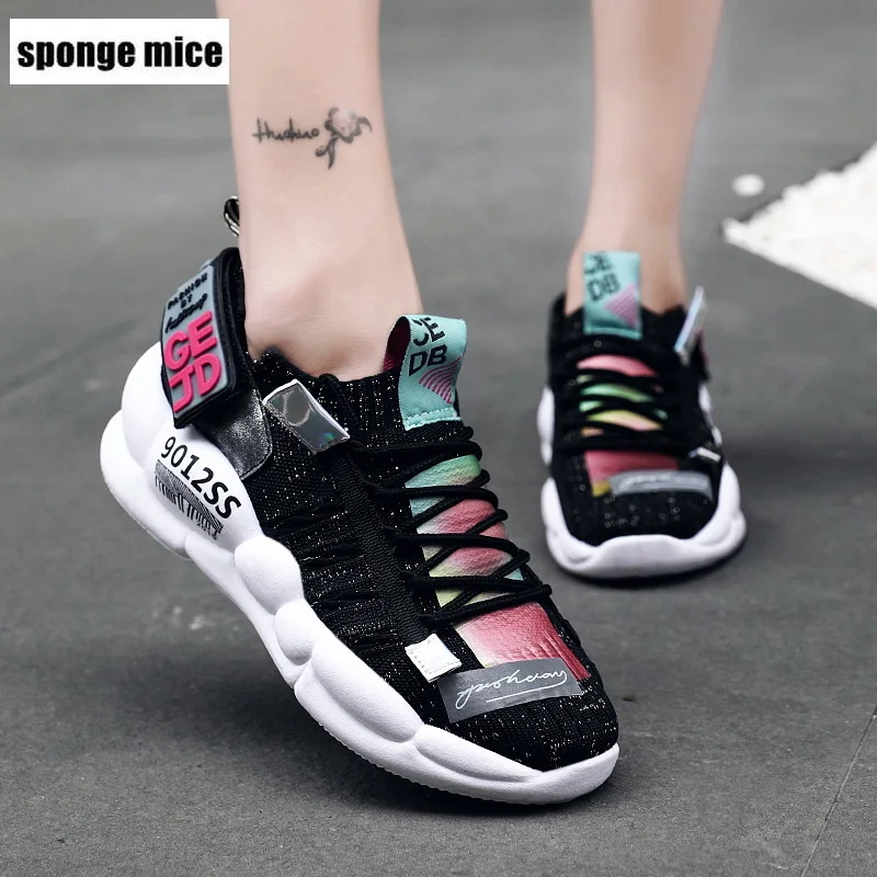 Новинка женская спортивная обувь разноцветная плетеная zapatos de mujer кроссовки на