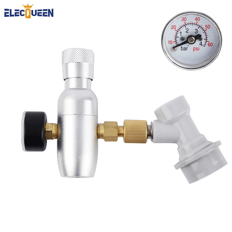 

Homebrew Regulator CO2 Charger Kit 0-60 PSI with Keg Gas Disconnect for Draft Beer Kegerator Soda