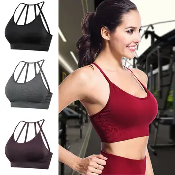

Hirigin Medium Support Running Vest X-Type Sports Underwear Women Backless Comfy Wire Free Bras