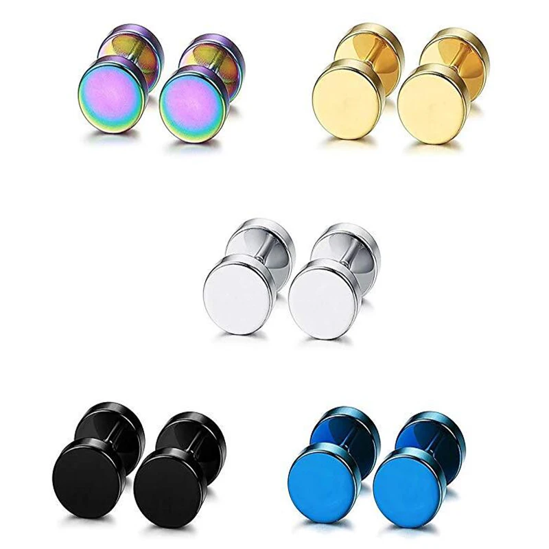 

JUNLOPWY Men Ear Stud Surgical Steel Tragus Helix Earring Piercing Cartilage Fake Ear Bars Body Jewelry 16g Mix 4 Colors 100pcs