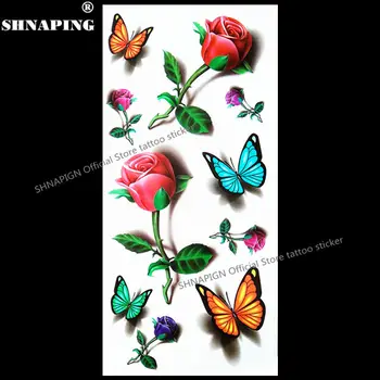 

SHNAPIGN 3d Temporary Tattoo Body Art Flash Tattoo Stickers 19*9cm Waterproof Styling Tatoo Home Decor Sticker My Dear Valentine