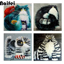 Фото на заказ! красочная кошка Алмазная вышивка крестиком полная Алмазная вышивка европейский домашний декор квадратная круглая дрель животное