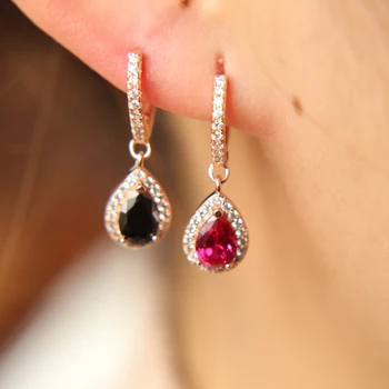

2018 Rushed Brincos Earrings Delicate Cute Cz Tiny teardrop Minimalist Girl Women Gift Dangle zircon Earring