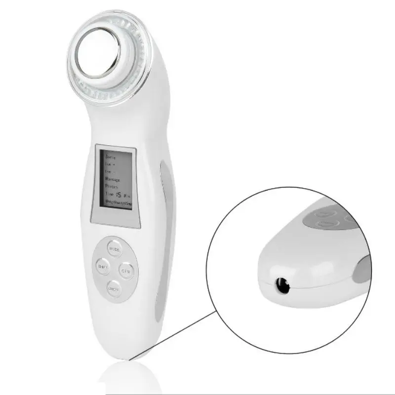  Ultrasonic face massager cleaner with LCD cordless -ion photon home beauty care device for deep cle