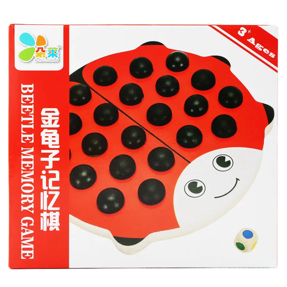 

Free shipping Kids beetle memory chess Memory game toy Wooden puzzle game Parent child desktop game/gift