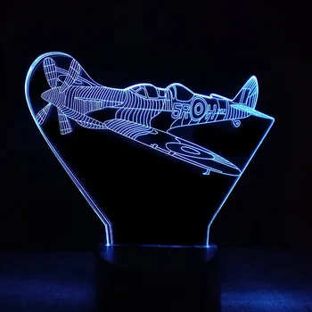 

Air Plane 3D Night Light LED Illusion Aircraft Table Lamp LED 7 Color Changing USB Remote Touch Boy Bedroom Atmosphere Mood Lamp