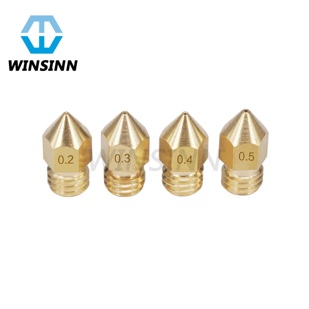 MakerBot شارب MK8 فوهة M6 النحاس ل 0.2 0.3 0.4 0.5 0.6 0.8 1.0 مللي متر Hotend الطارد 1.75 مللي متر 3 مللي متر خيوط ل 3D طابعة