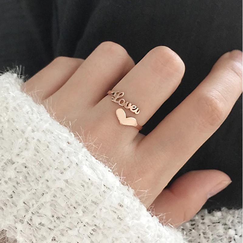 DODOAI кольцо с именем сердца из розового золота, титановые стальные кольца с буквами, персонализированное именное кольцо на заказ для женщин, лучший подарок на свадьбу для друзей