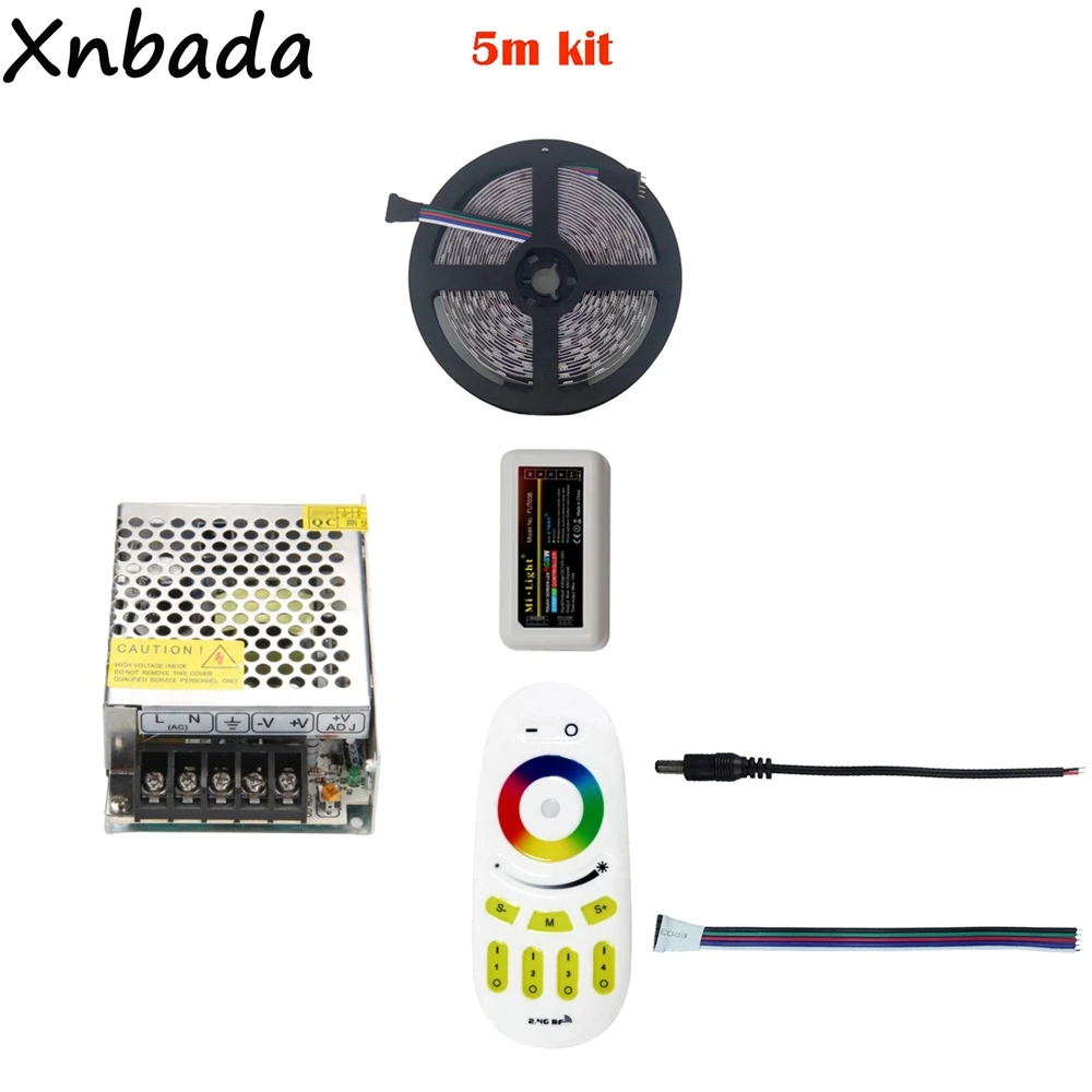 5/10/15/20 М 5050 RGBW светодиодные полосы света DC12V+ Mi. light 2.4 г LED контроллер+ светодиодный контроллер удаленного+ 12 В LED Питание