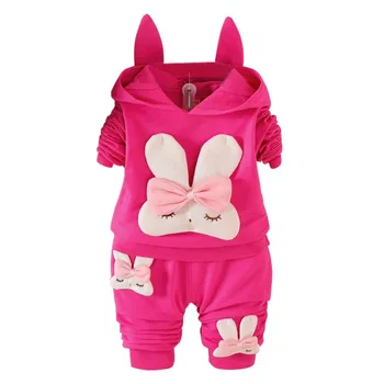 

Kids Clothes Set Autumn Cartoon Hooded Sweater Set Baby Girl Clothes Long Sleeve Sweater + Pants Children Clothes