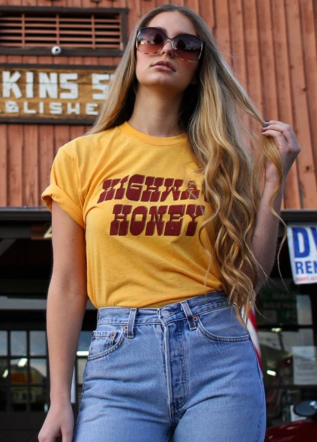 Hillbilly Highway Honey Tee Vintage 70s 80s Tee Women Tshirt Biker Tshirt Tee