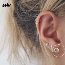 UVW052 2 шт., модные крошечные минималистичные круглые серьги-гвоздики из нержавеющей стали, винтовые серьги-гвоздики, ювелирные изделия для пирсинга, украшения для тела для женщин, аксессуары