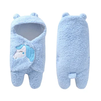

Newborns Infant Girls Boys 55*29Cm Receiving Blanket Hollow Wraps Blanket Soft Autumn Winter Plush Cartoon Baby Accessories