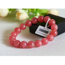 Высокое качество натуральный Аргентина красный Родохрозит стрейч готовой браслет с круглыми бусинами 11 мм Ювелирные изделия бусины брак 02877