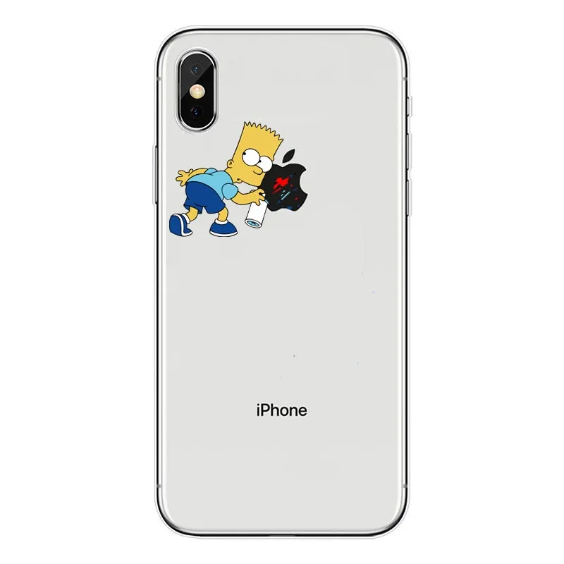 Симпсон «Русалочка» с Прозрачный мягкий силиконовый чехол на заднюю панель телефона для iphone11Pro макс 7 Plus 6S плюс 8 plus XR XS Max Fundas Coque - Цвет: TPU