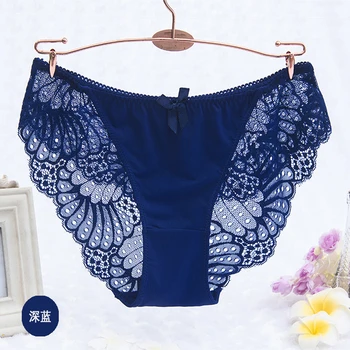 

HW032 Hot Sale Underwear Women Sexy Lace Briefs Large Size Underpants Comfort Low Waist Seamless Transparent Panties Lingerie