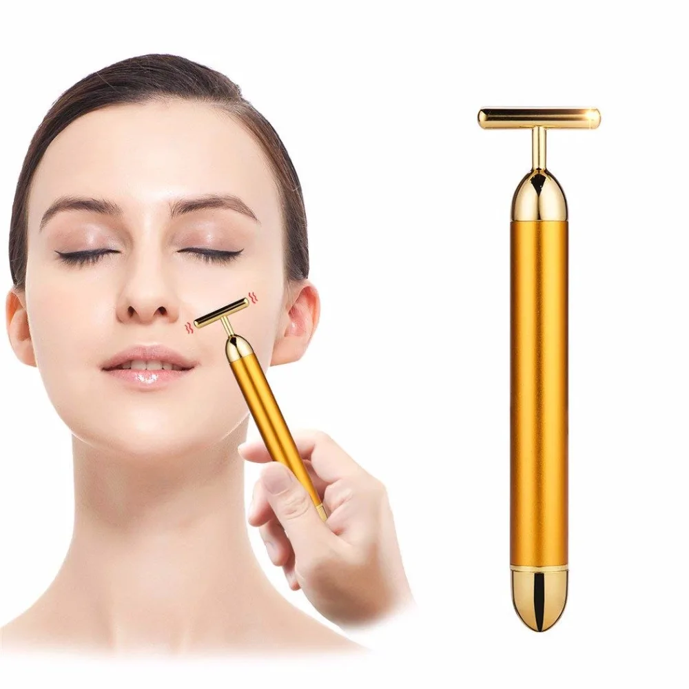 24k Golden Beauty Bar,inkint Electronic Facial Roller Waterproof Micro