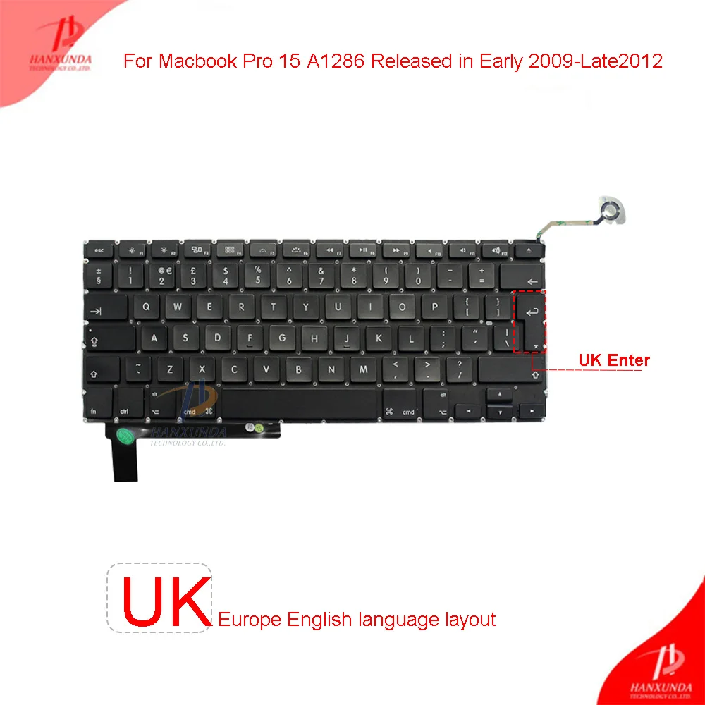 Original new Laptop Built-in Keyboard for Macbook pro Unibody 15inch A1286 Mid2009-Mid2012 UK Europe English keyboard | Компьютеры и