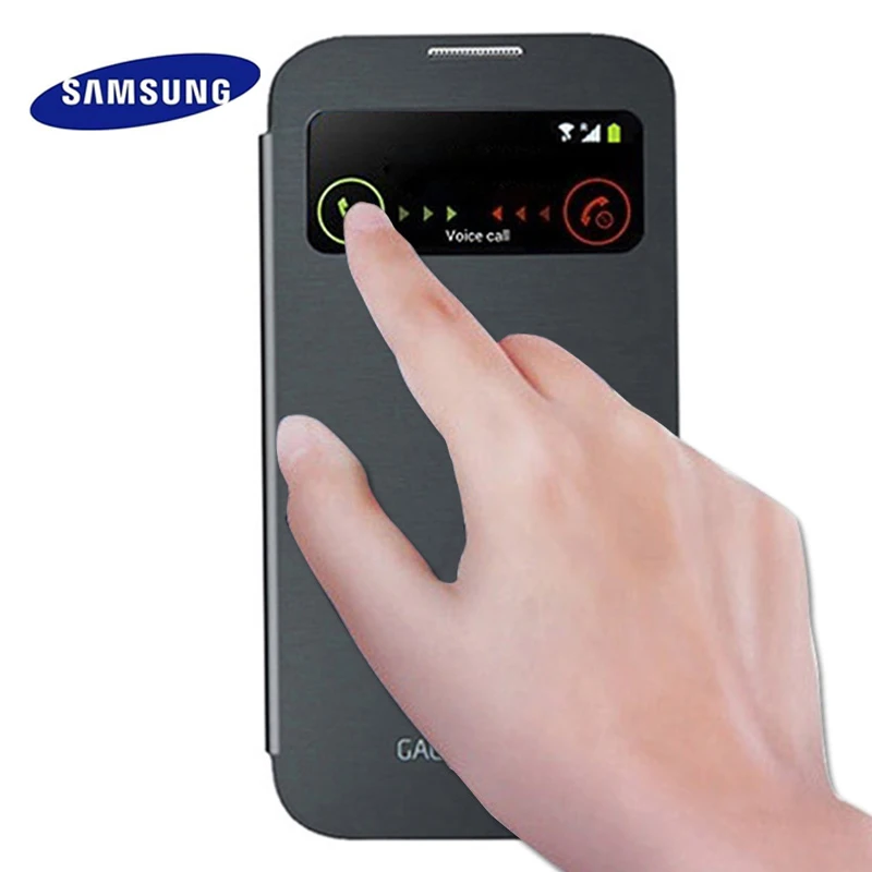 100 Original View Case for Samsung s4 Auto Sleep Wake Up Function Battery Housing Cover for
