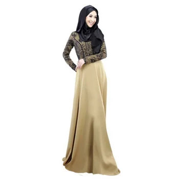 

Fashion Kaftan Abaya Women Muslim Dress Cocktail Long Sleeve Vintage Maxi Islamic Chic Dress