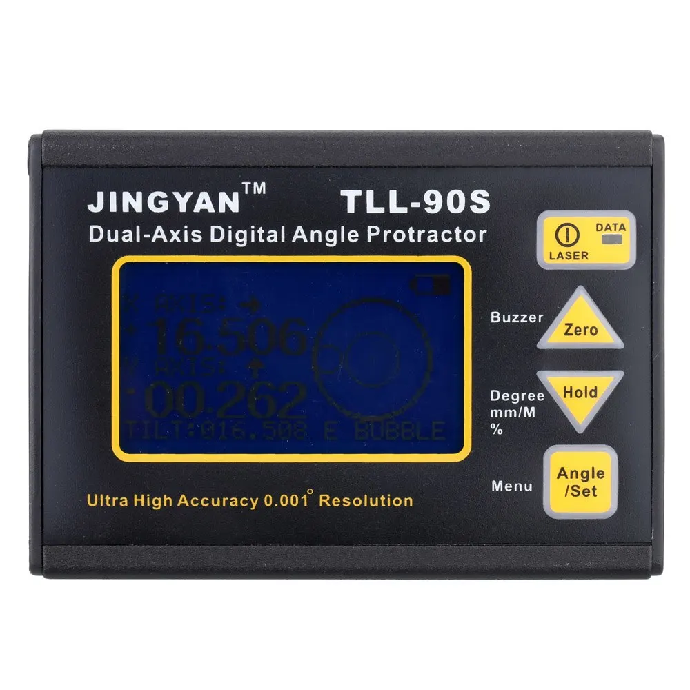 

TLL-90S High Precision laser level LCD Display Angle Meter 0.005 Professional Dual-axis Digital Angle Protractor Inclinometer