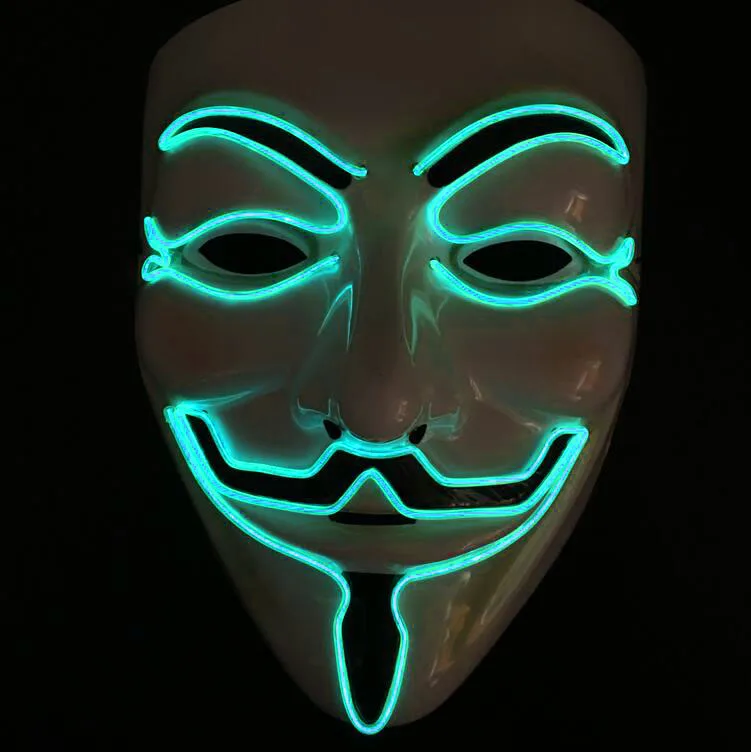 Halloween Mask LED Mask Light Up Party Masks V for Vendetta Cosplay Mascara Horror Mascarillas Glow In Dark Masque