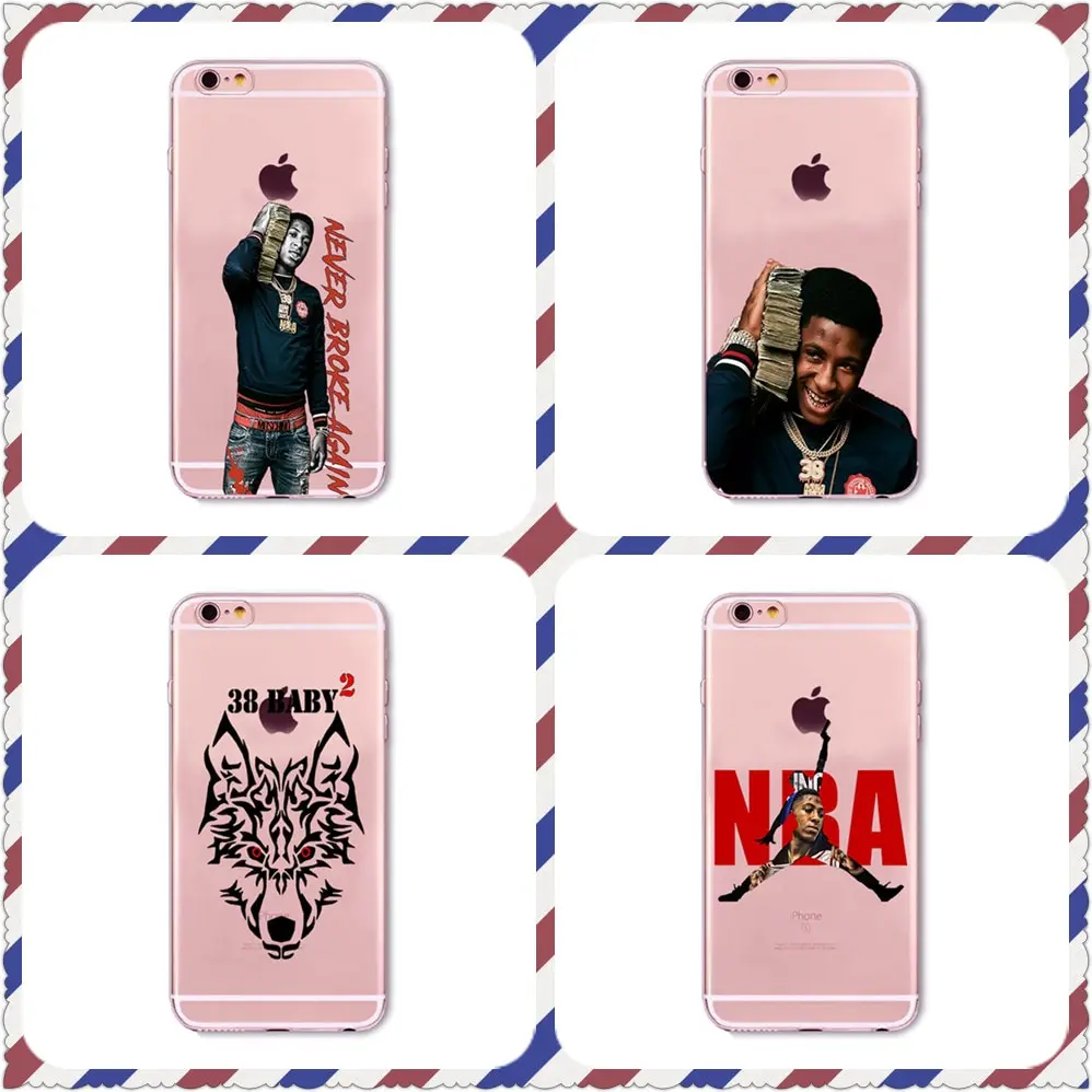 Youngboy Never Broke Again Merch Transparent soft shell For iphone X 7 8 and Black silicone case For Samsungs7 s8 s9 Case Cover