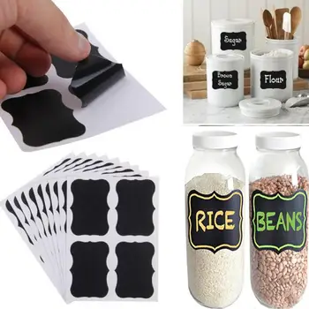 

36Pcs/Set Blackboard Sticker Craft Kitchen Jar Organizer Labels Chalkboard Chalk Board Stickers Black