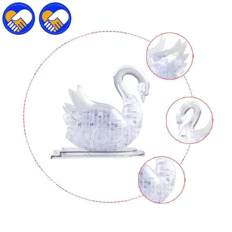 New-Design-Jenilily-DIY-Elegant-Swan-White-and-Black-Crystal-3D-Puzzles-Educational-Toys-for-Children