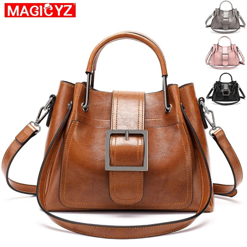MAGICYZ Vintage sac Luxury Women Shoulder bags designer Women's Leather