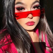 Nuevas gafas de sol rectangulares para mujer 2019 de moda de lujo de marca de diseñador rojo rosa claro lente pequeña personalidad gafas de sol sombras UV400