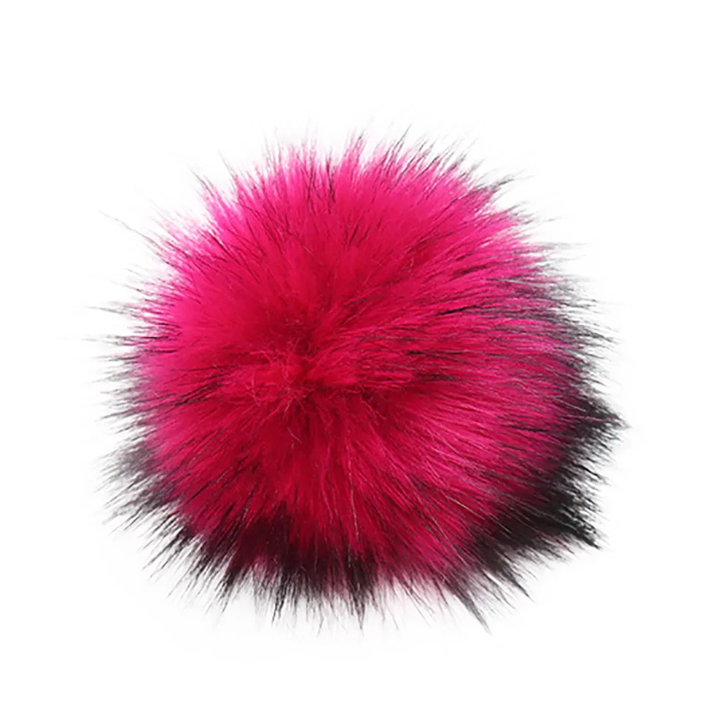 Fashion Cute DIY Knitting Hats Accessires-Faux Fake Fur high quality Pom Pom Ball with Elastic Band - Цвет: K