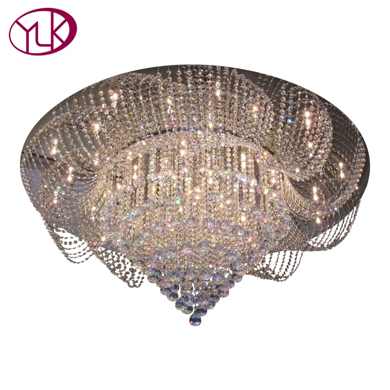

Youlaike Luxury Crystal Chandelier For Living Room Flower Design Flush Mount LED Home Lamp Modern LED Lustres De Cristal