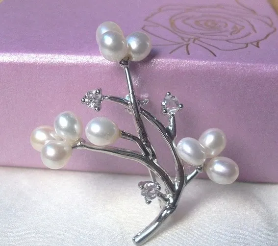 

Fashion Freshwater Pearl Brooch Nice Jewelry Accessory Charm Exquisite Graceful Lady's Brooch Pins
