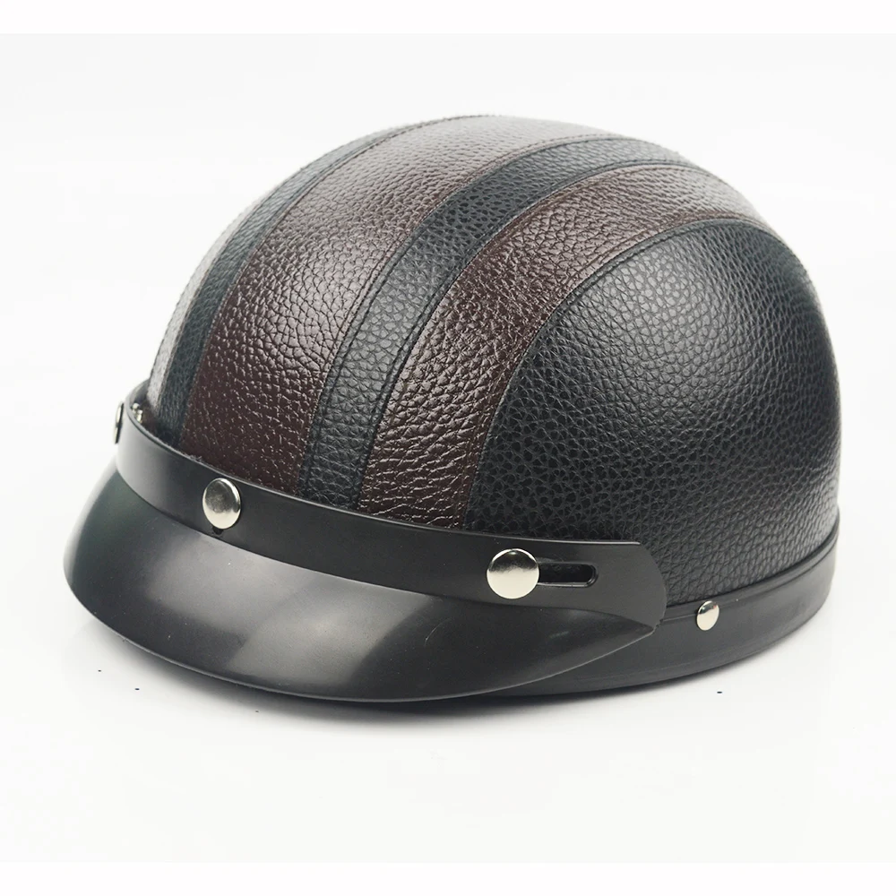 Мотоциклетные шлемы велосипед открытый лицо ретро Половина мото шлемы с очками шарф из кожи шлем унисекс