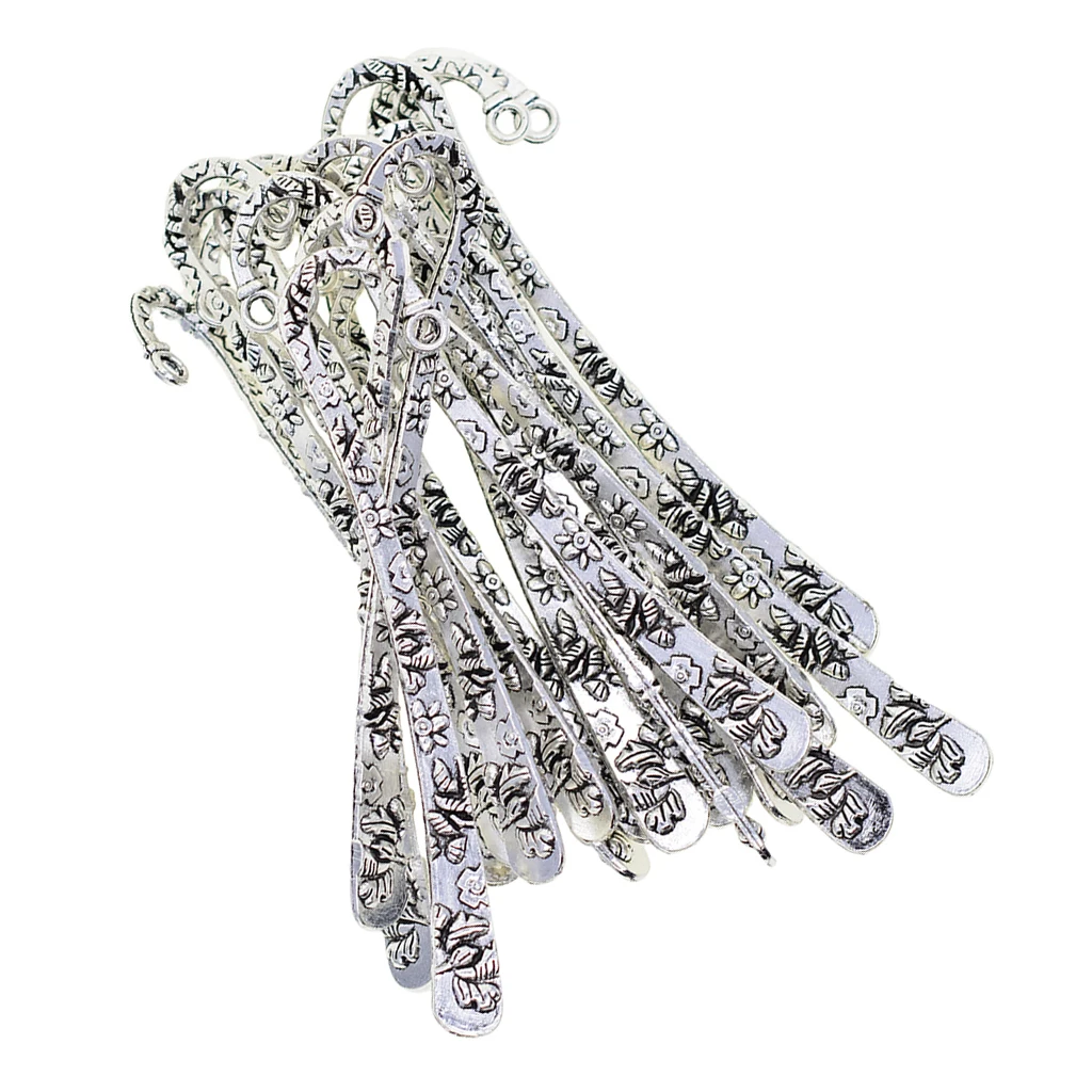 

20 Pieces Antique Silver Metal Bookmark Hooks Beading Book Marks Jewelry Making Findings DIY Pendant Necklace Craft 81mm