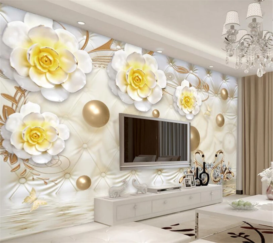 Beibehang Custom 3D wallpaper living room bedroom mural 3d luxury gold
